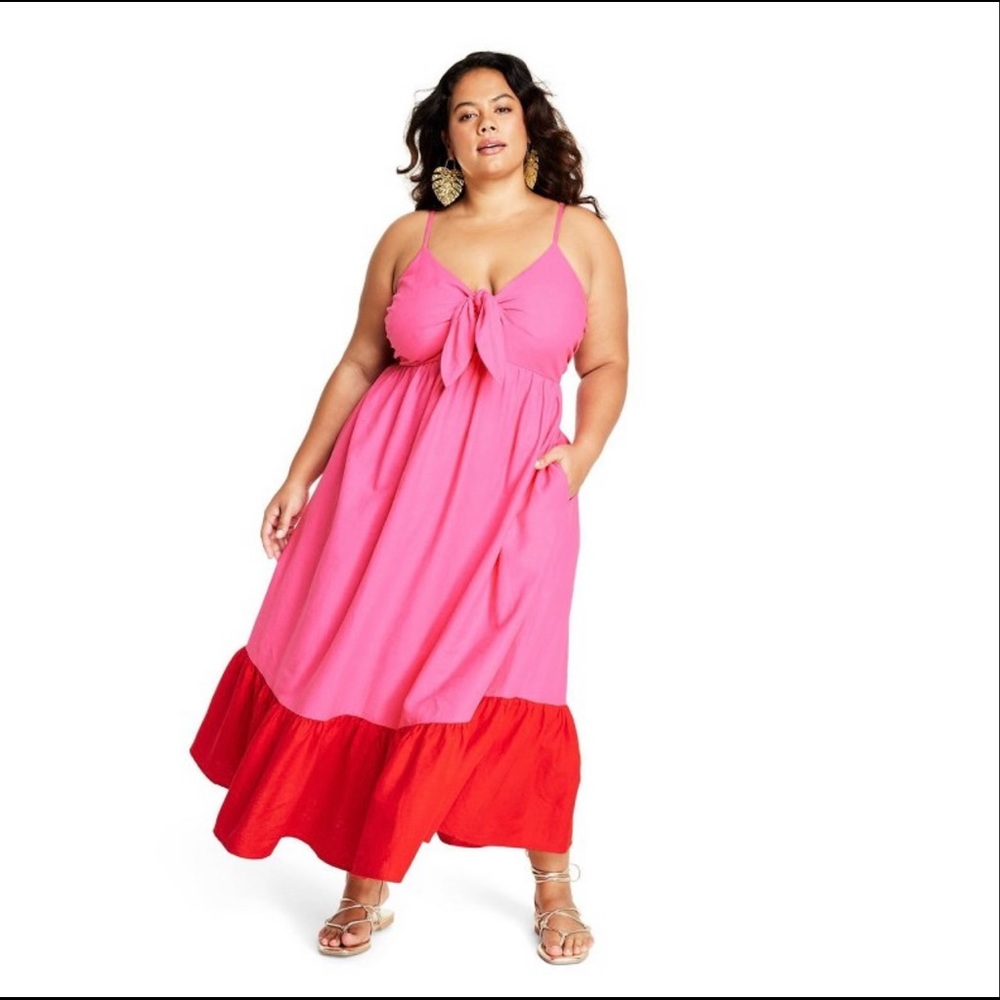 Tabatha Brown Target Collection Tie-Front MIDI Dress